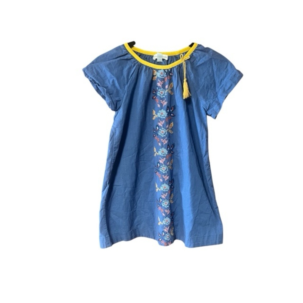 Garnet Hill Kids Embroidered Short Sleeve Dress